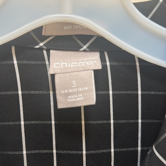 Chico’s black window pane plaid. 100% cotton no flaws. - Picture 2 of 5